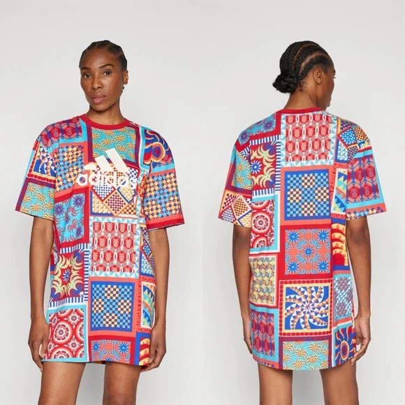 New Farm Rio for Adidas Solar Kaleidoscope Dress Size XL - Picture 4 of 6